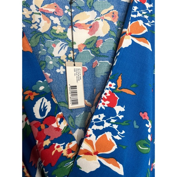 NWT Rolla’s Delilah Blue Floral Wrap Blouse Size Large - Picture 14 of 14